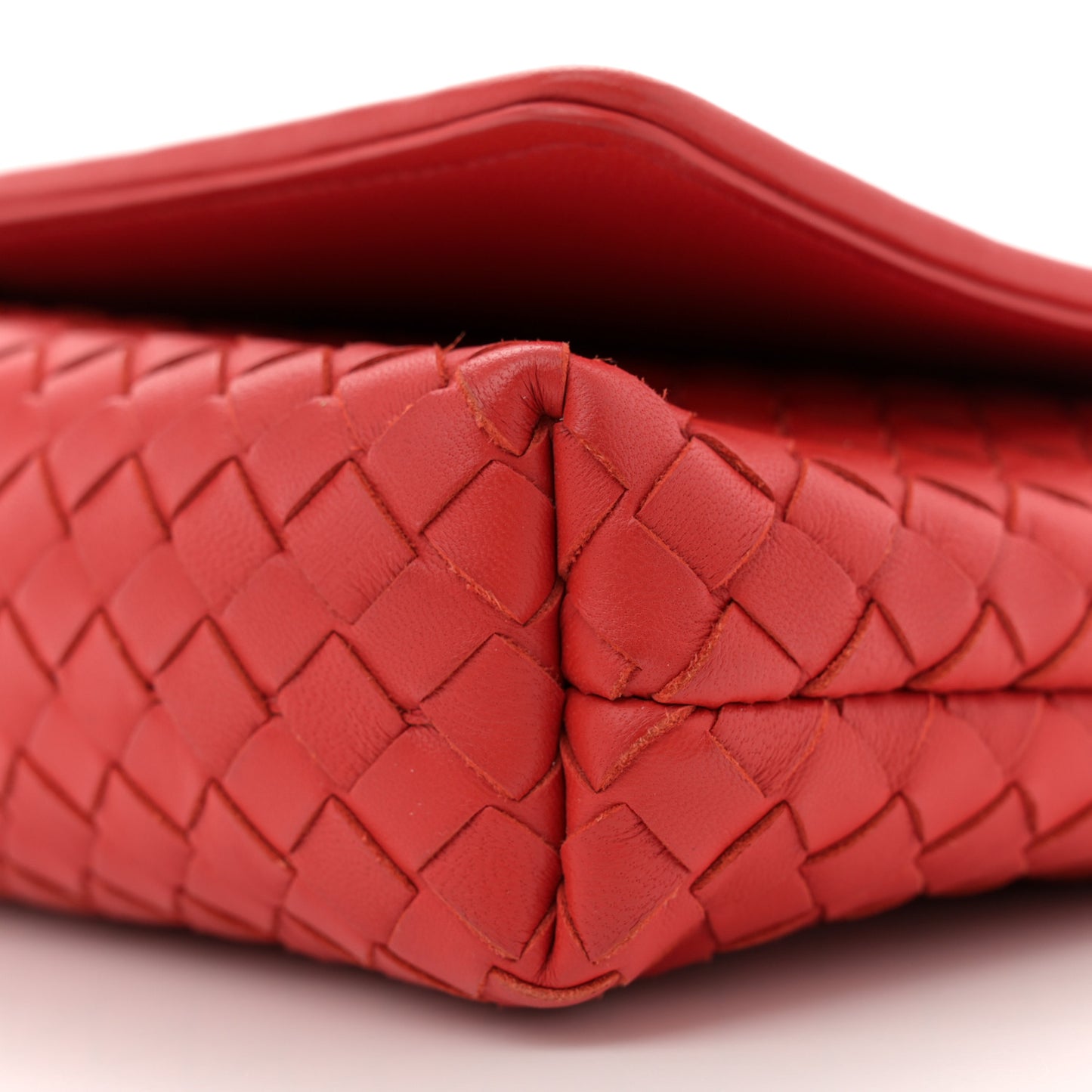 Nappa Intrecciato Crossbody Flap Red