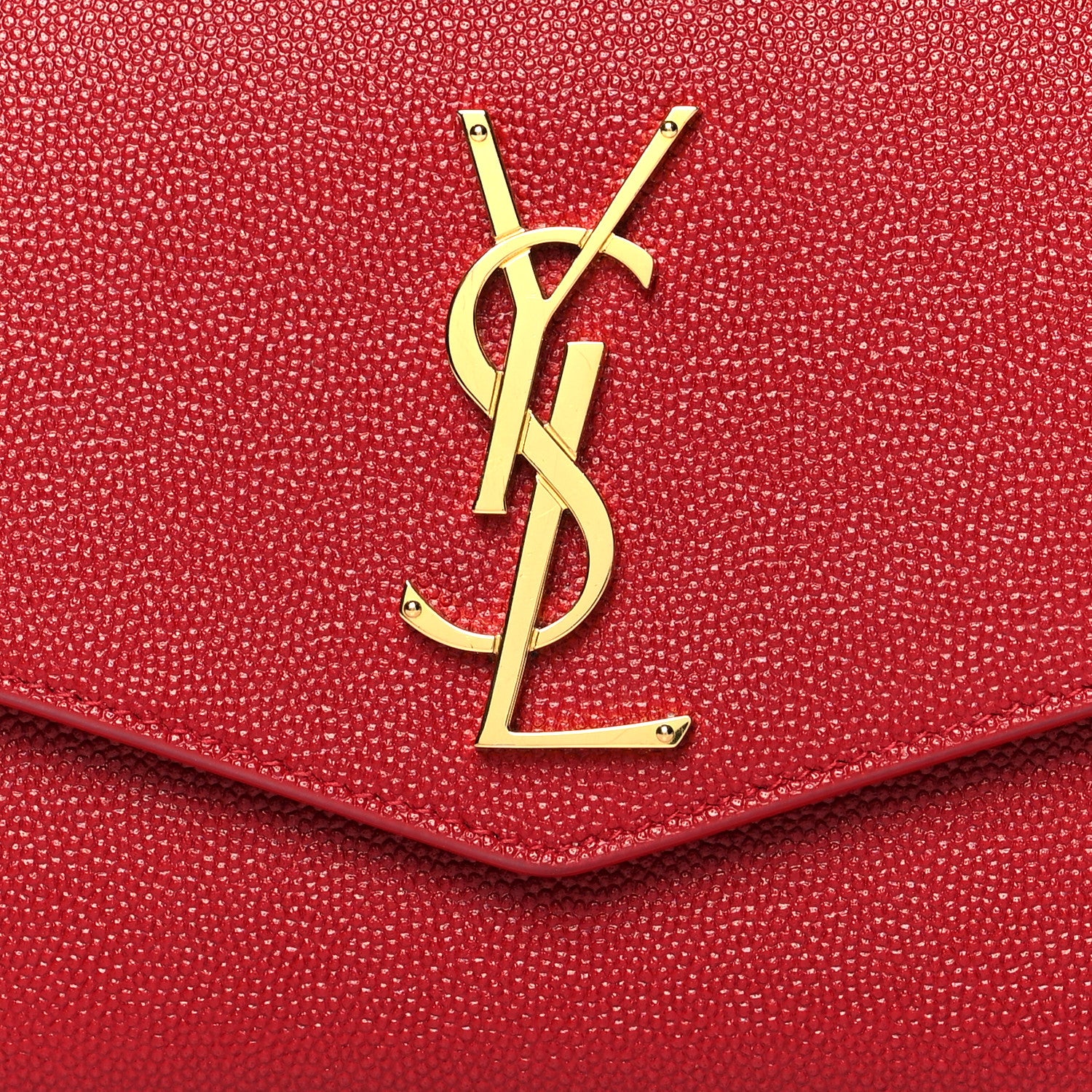 Saint Laurent Grain De Poudre Uptown Chain Wallet Red 8 of 10