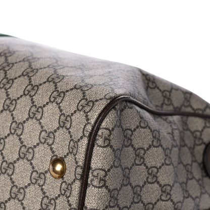 Gucci GG Supreme Monogram Textured Dollar Calfskin Web Medium Ophidia Carry-On Duffle Bag Beige Ebony New Acero 14 of 14