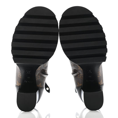 Louis Vuitton Patent Calfskin Monogram Star Trail Ankle Boots 39 Black 5 of 8