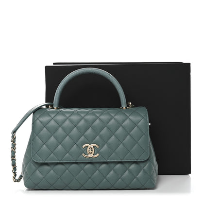 Chanel Caviar Lizard Quilted Small Coco Handle Flap Green 11 of 11