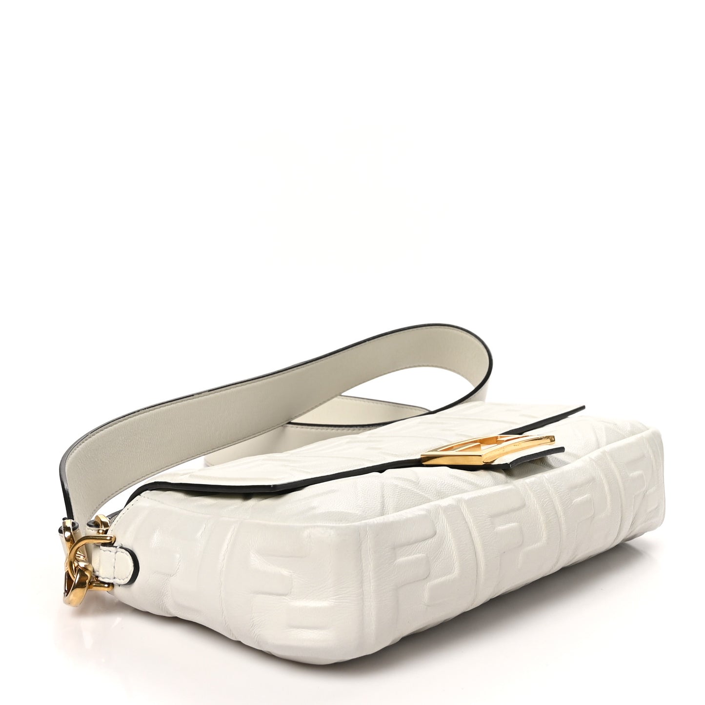 Nappa FF 1974 Embossed Baguette White