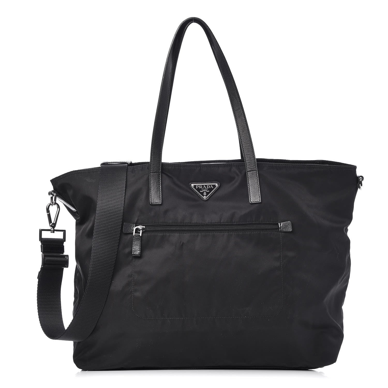 Prada Tessuto Nylon Saffiano Vela Tote Black 1 of 9