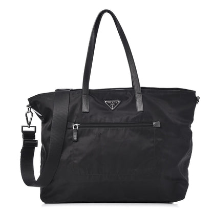 Prada Tessuto Nylon Saffiano Vela Tote Black 1 of 9