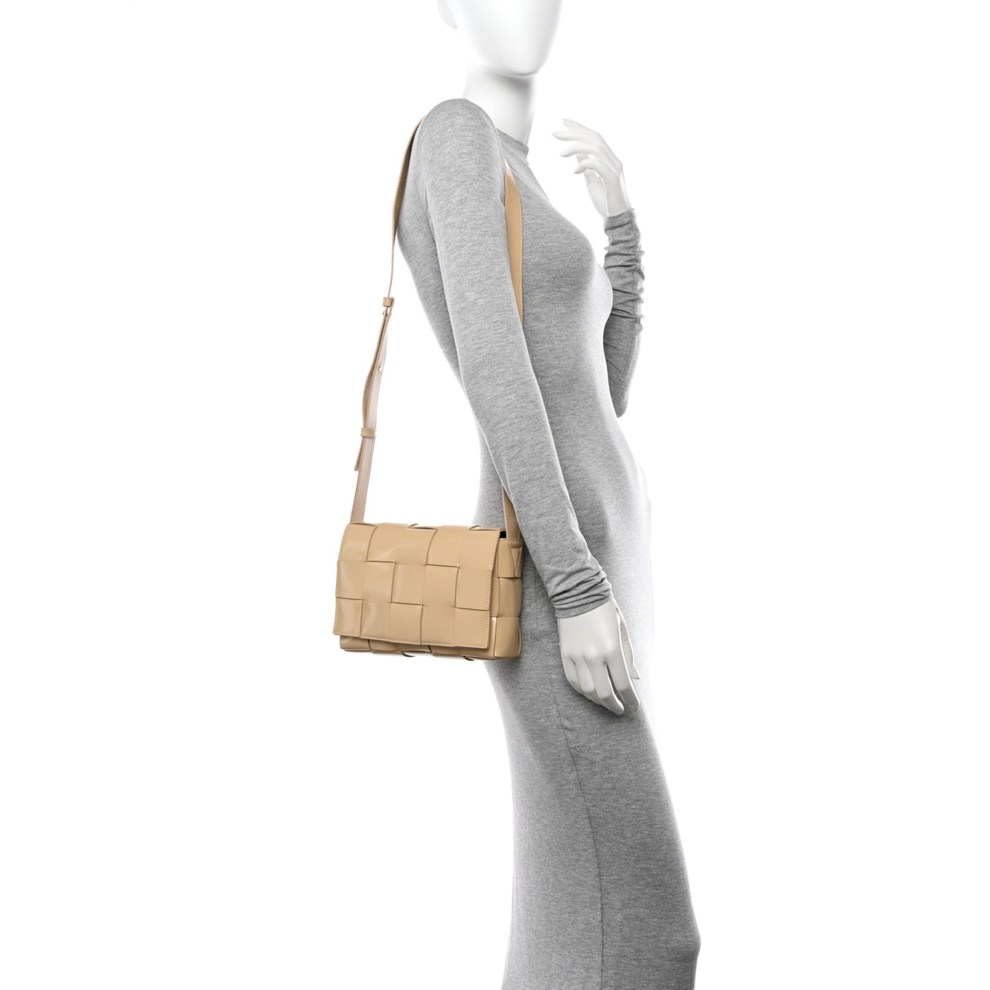 Brushed Calfskin Intrecciato Cassette Bag Porridge