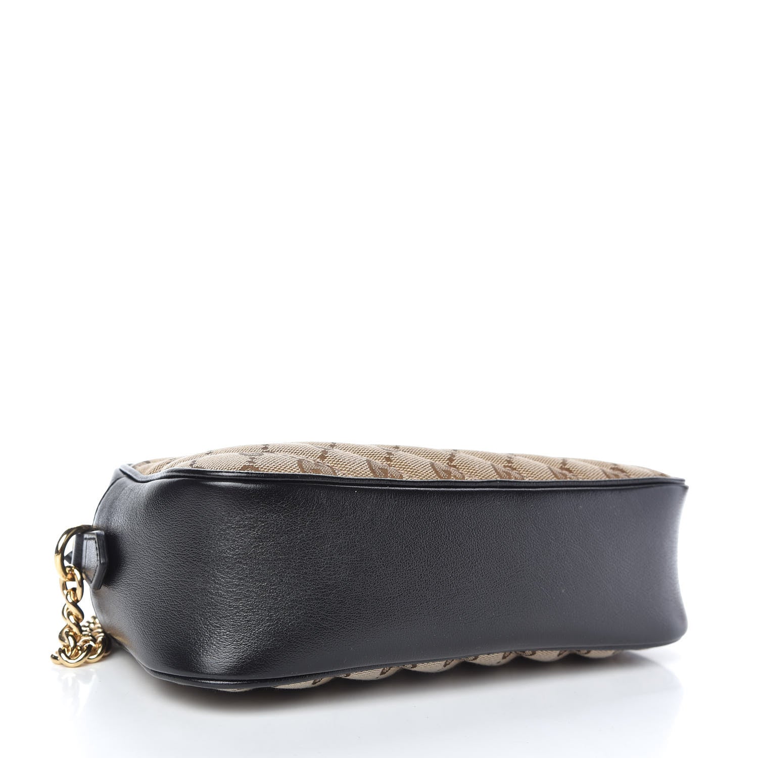 Gucci Monogram Matelasse Diagonal Small GG Marmont Chain Shoulder Bag Beige Black 4 of 10