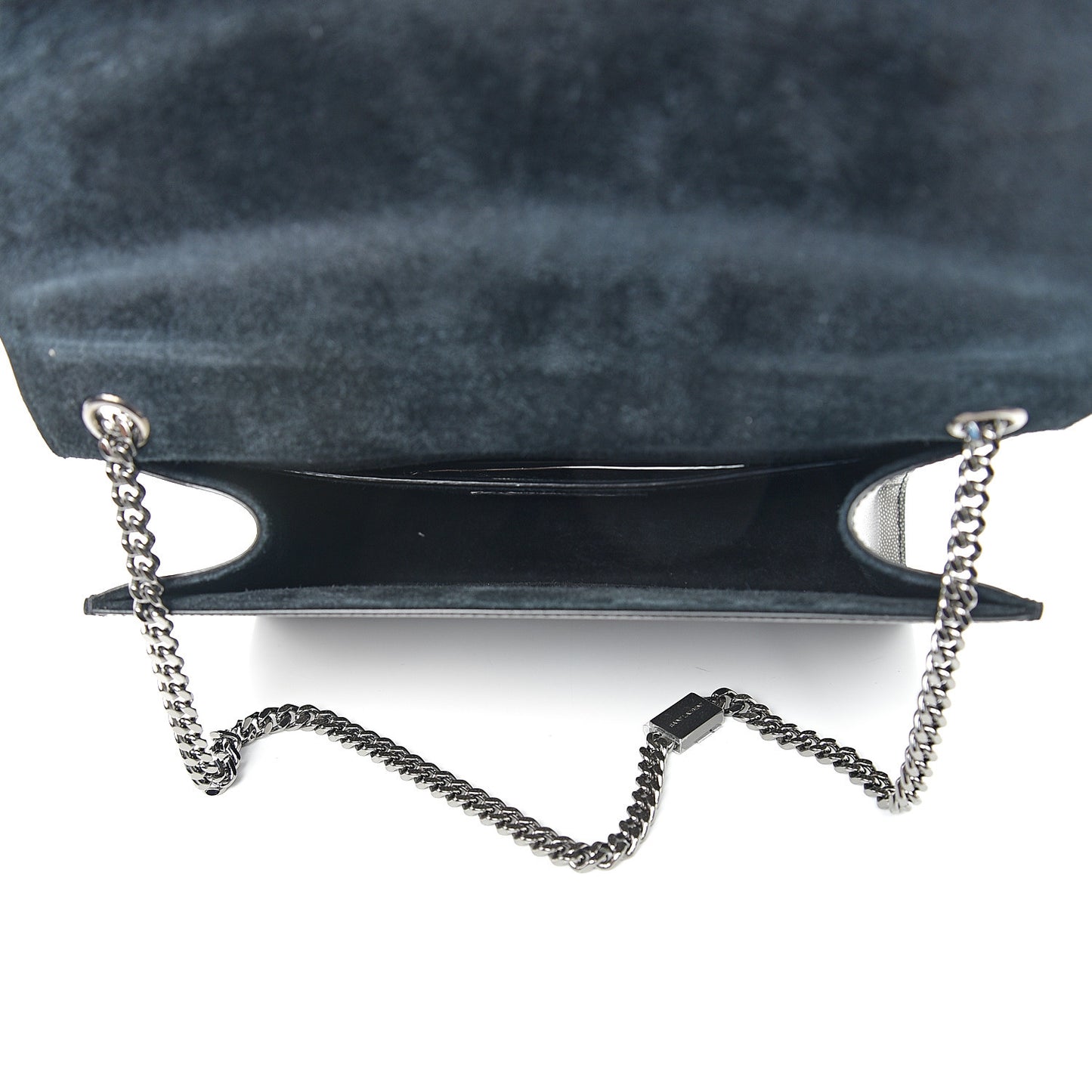 Metallic Grain De Poudre Medium Classic Monogram Kate Satchel Dark Lead