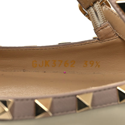 Valentino Garavani Calfskin Nappa Rockstud Cage Ballerina Flats 39.5 Ivory Poudre 6 of 10