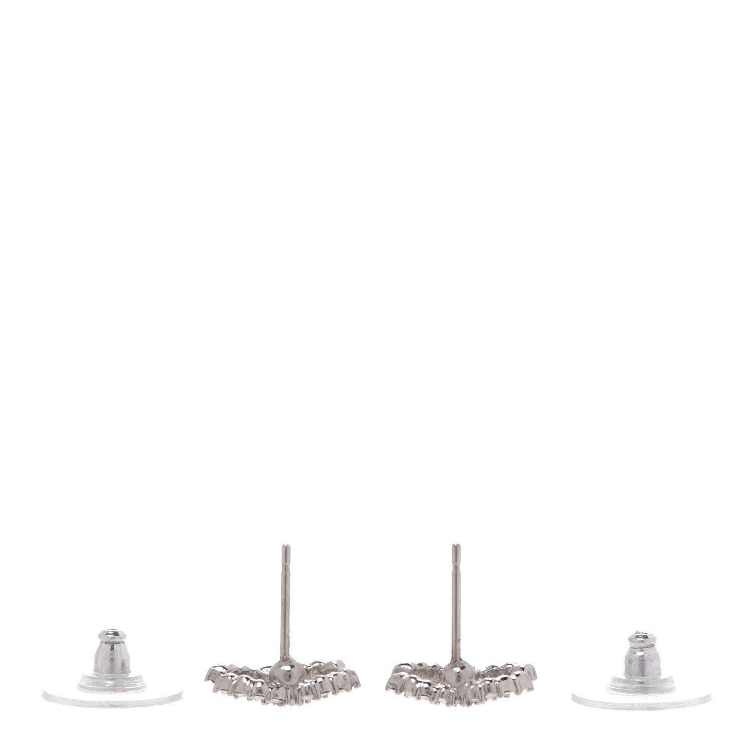 Chanel Crystal CC Earrings Silver 3 of 4