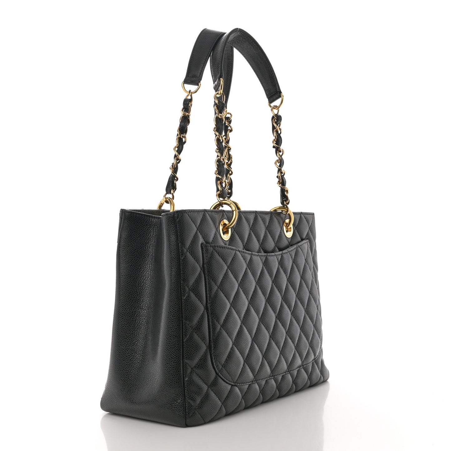 Caviar Quilted Grand Shopping Tote GST Black