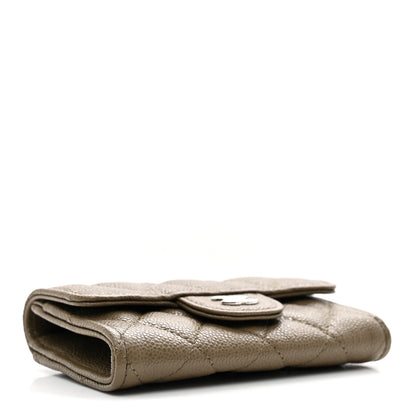 Chanel Caviar Quilted Flap Card Holder Wallet Dark Khaki 4 of 9