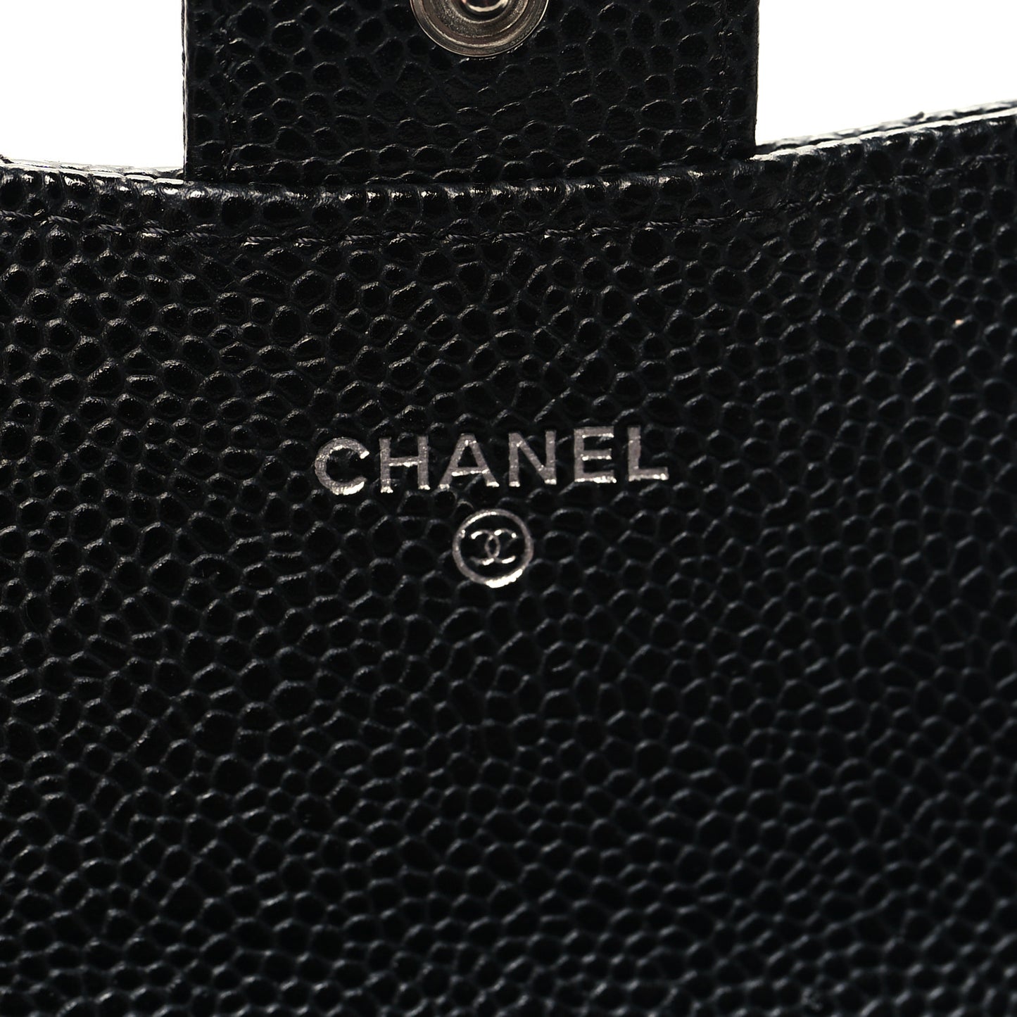 Caviar Quilted Large Gusset Flap Wallet Black