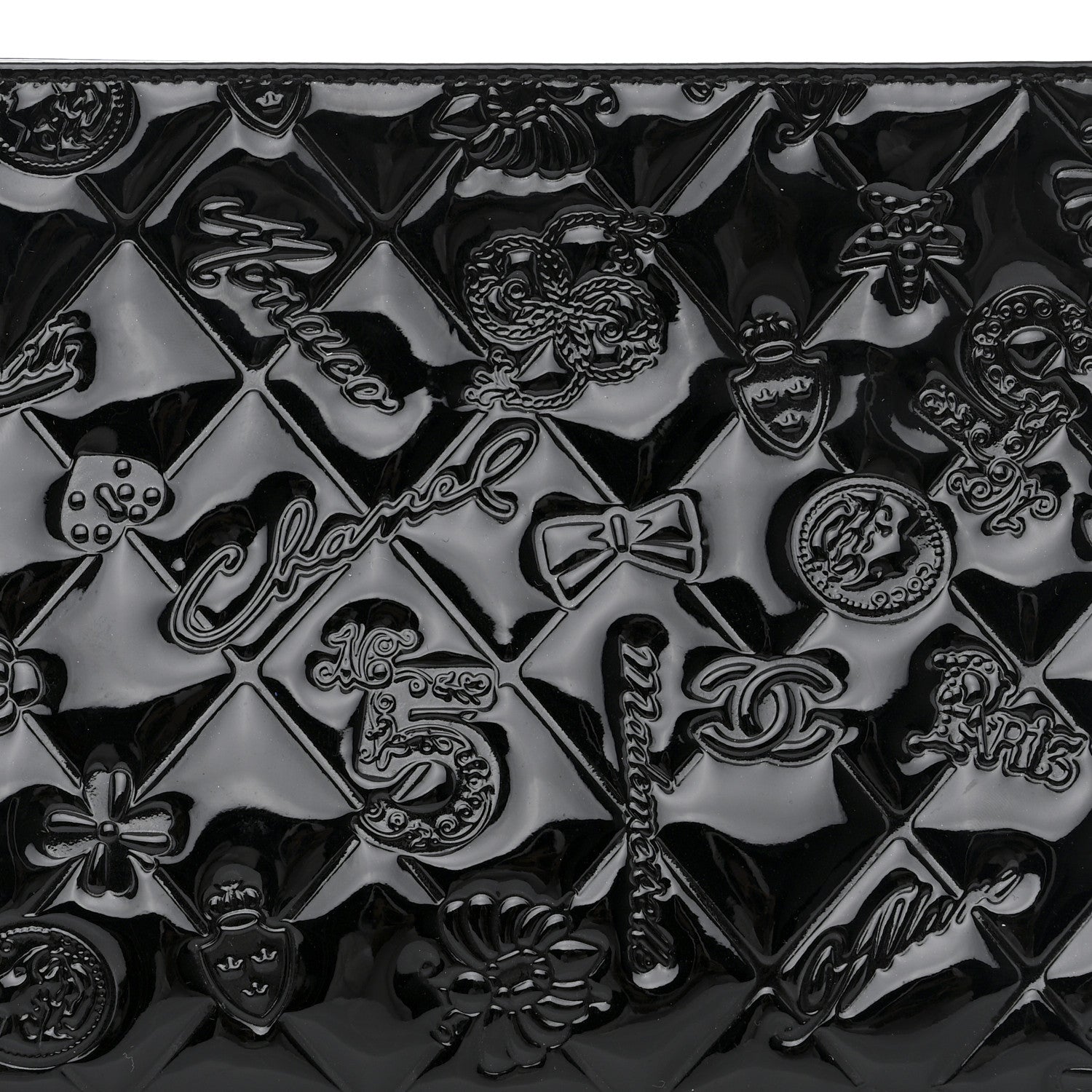 Chanel Patent Calfskin Lucky Symbols Pochette Black 9 of 11