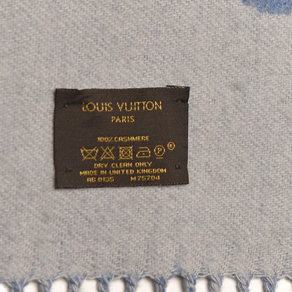 Louis Vuitton Cashmere Monogram Reykjavik Scarf Denim 4 of 7