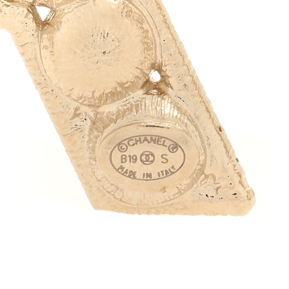 Chanel Crystal Cha-Nel Logo Brooch Set Gold 3 of 4
