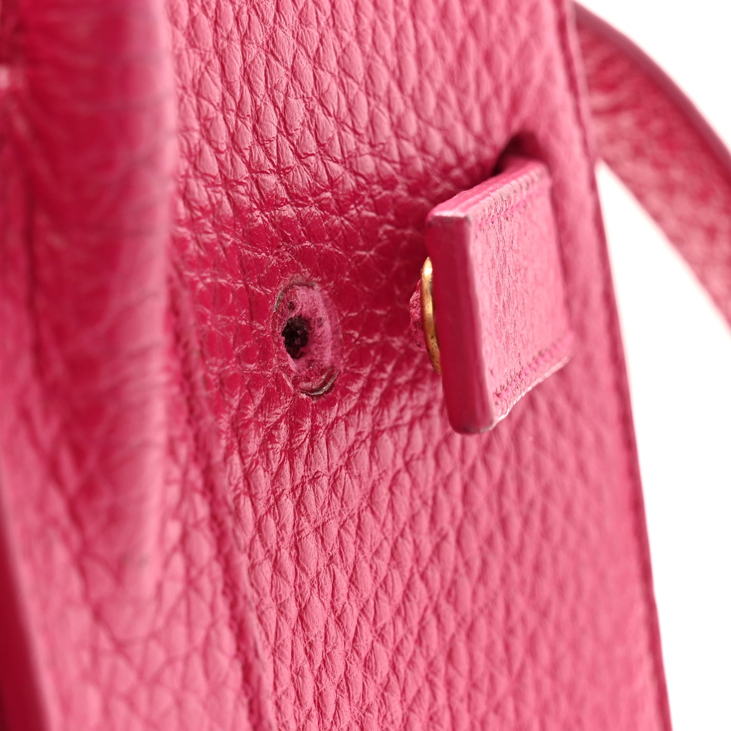 Grained Calfskin Baby Sac De Jour Lipstick Fuchsia
