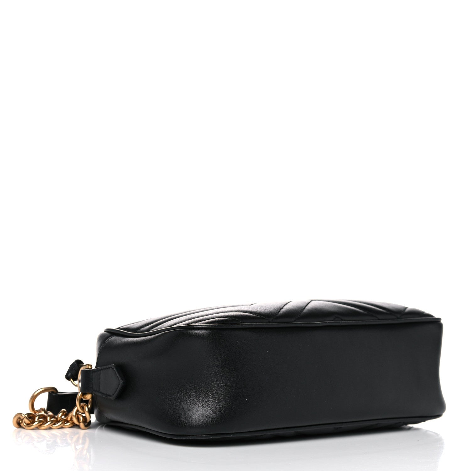 Gucci Calfskin Matelasse Small GG Marmont Chain Shoulder Bag Black 4 of 14