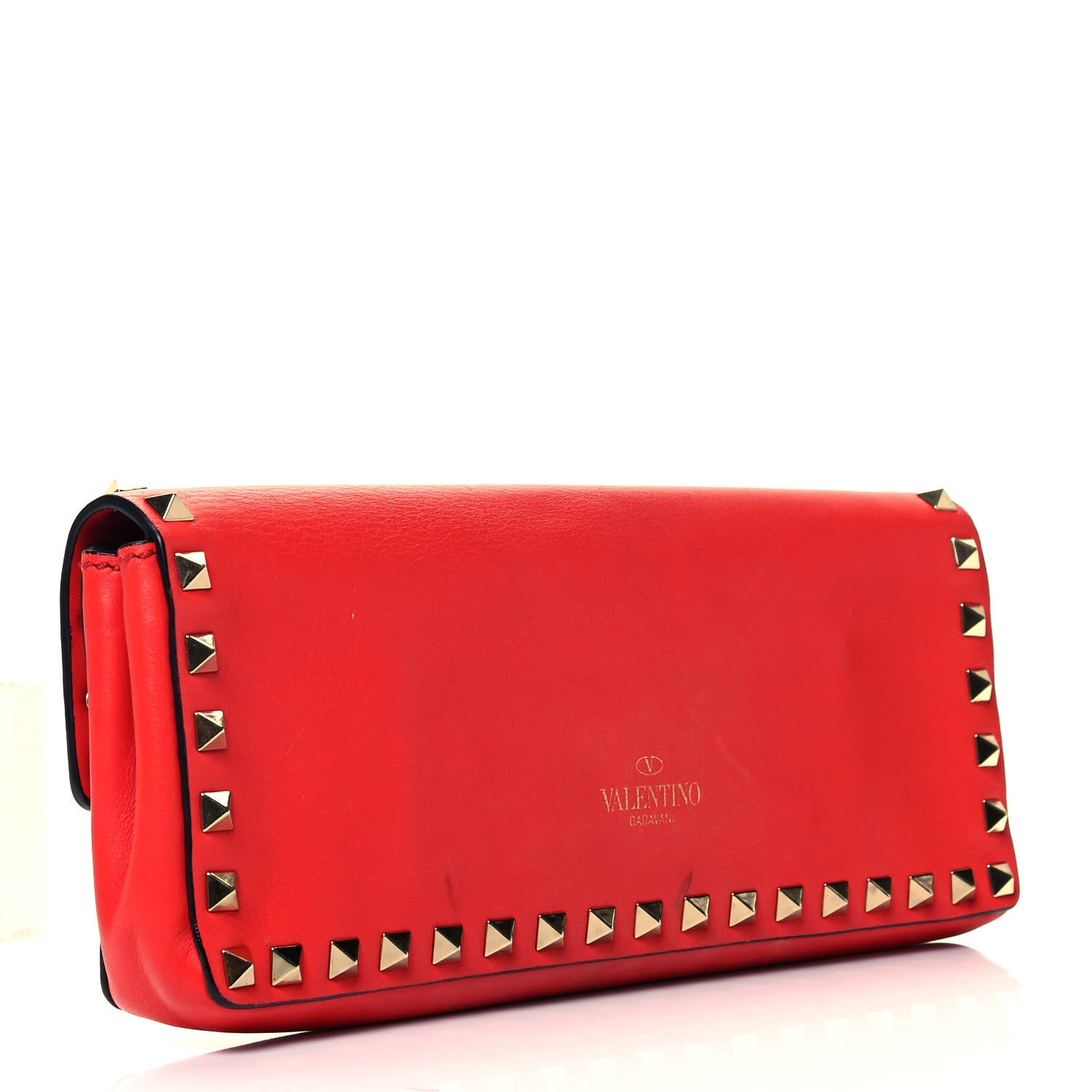 Valentino Garavani Nappa Rockstud Bangle Clutch English Red 2 of 7