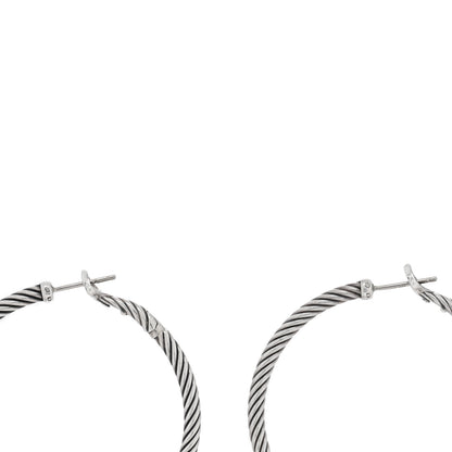 David Yurman Sterling Silver Medium Cable Classics Hoop Earrings 3 of 4