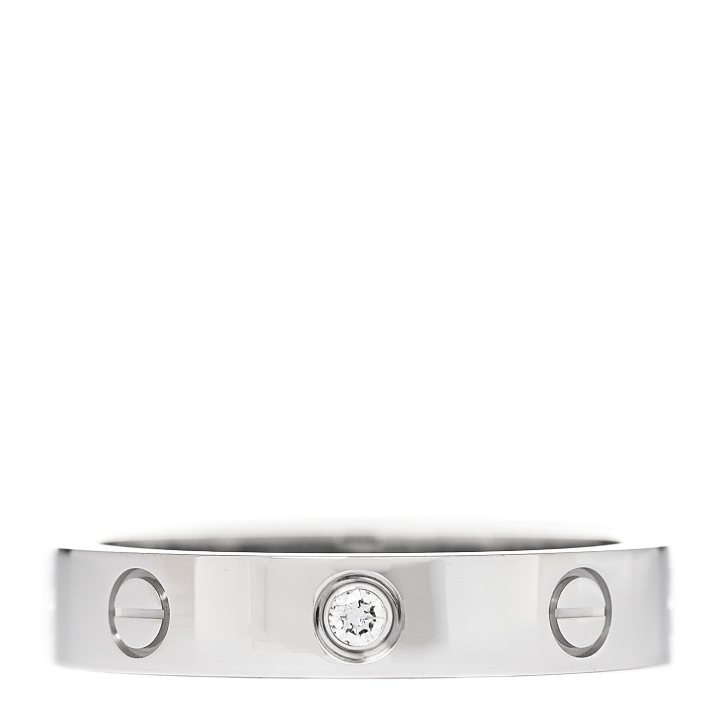 18K White Gold Diamond 4mm LOVE Wedding Band Ring 55 7.25