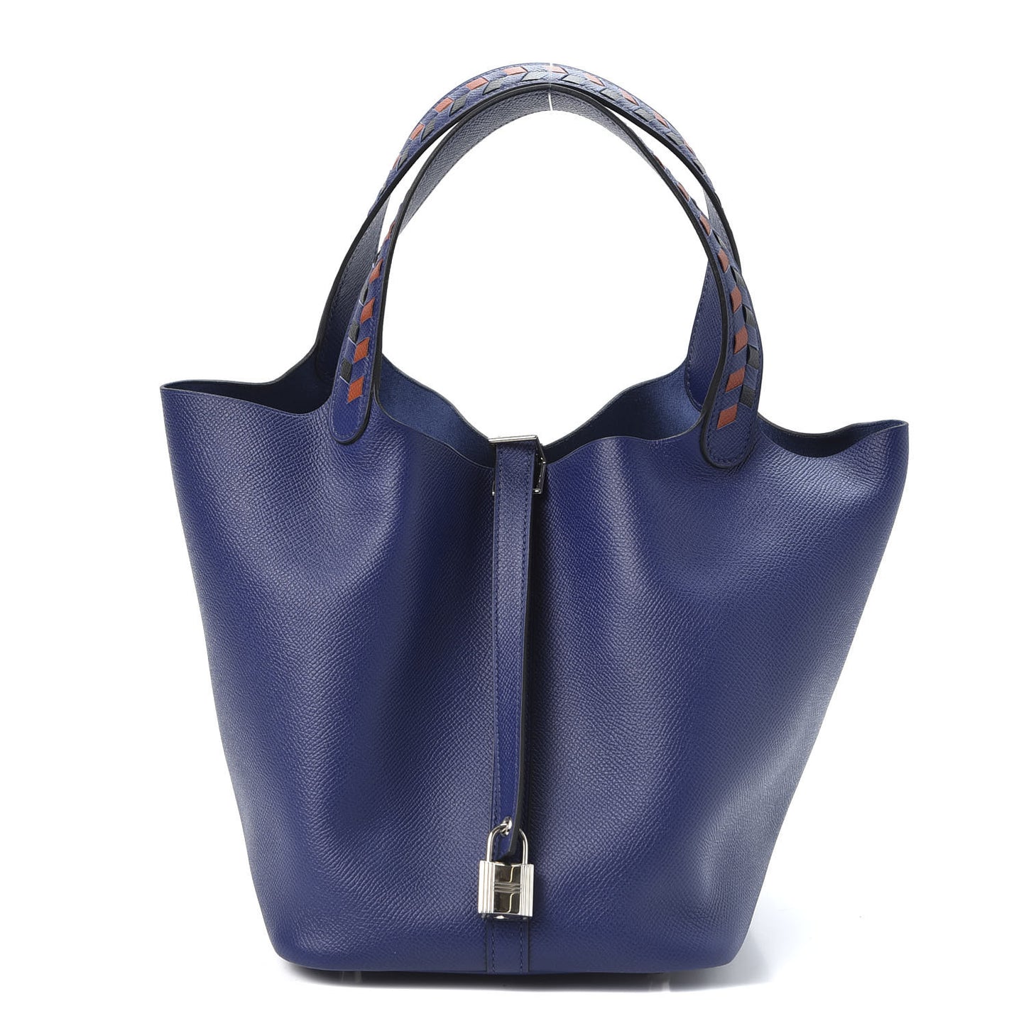 Epsom Tressage De Cuir Picotin Lock 22 MM Bleu Encre Brique Black
