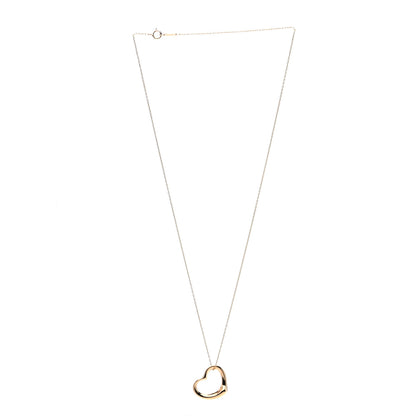 Tiffany 18K Yellow Gold 22mm Elsa Peretti Open Heart Pendant Necklace 3 of 7