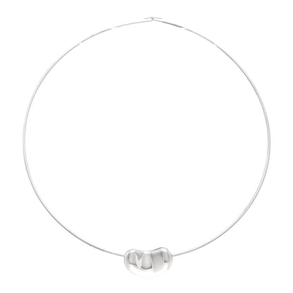 Tiffany Sterling Silver 25mm Elsa Peretti Bean Pendant Wire Necklace 1 of 3
