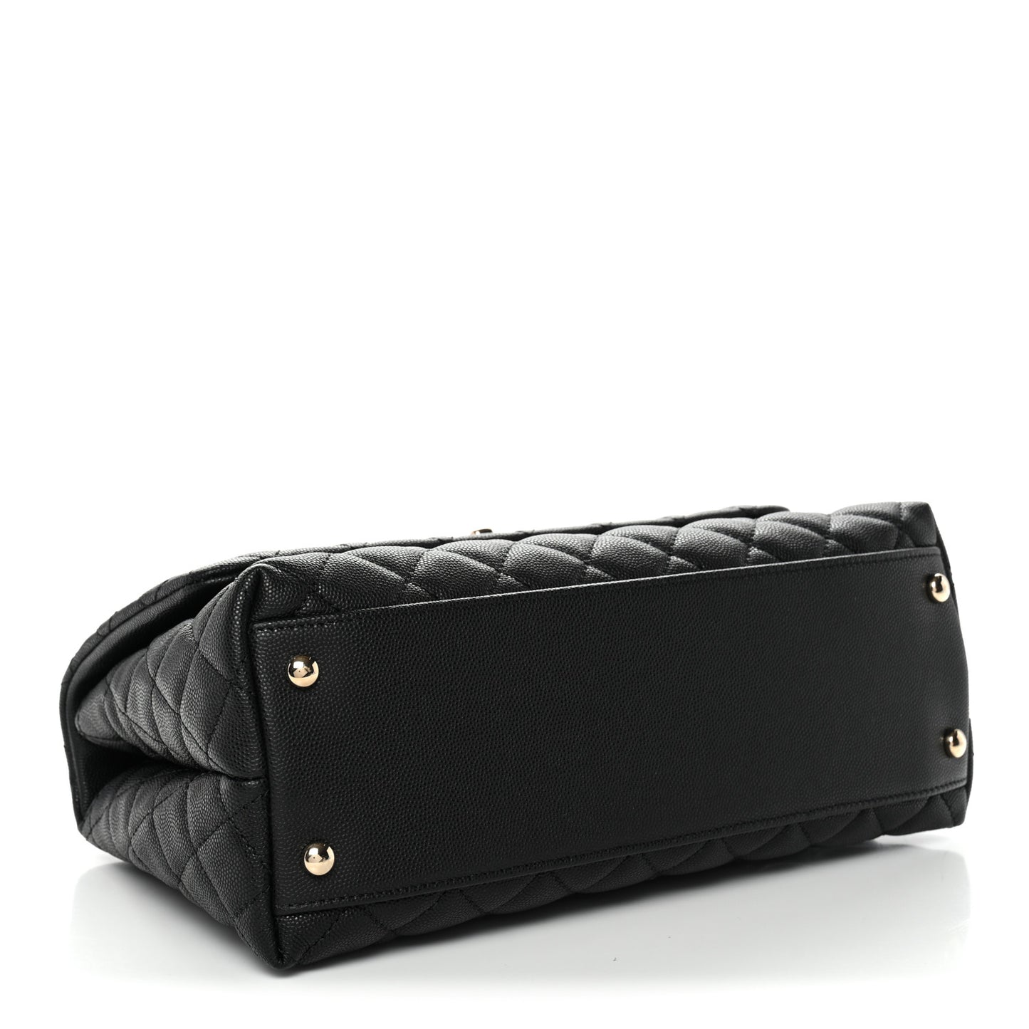 Caviar Quilted Small Coco Handle Flap Black