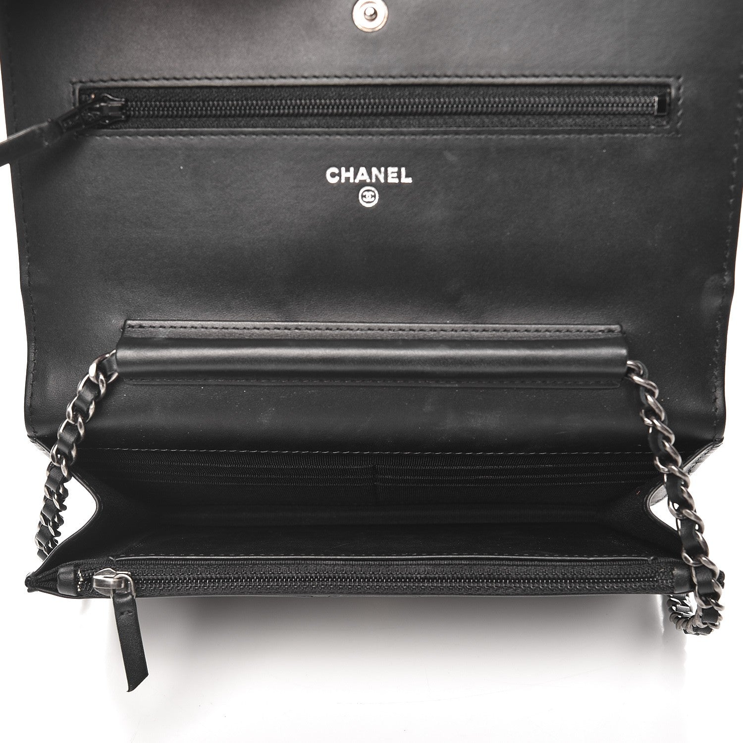 Chanel Aged Calfskin Quilted Lucky Charms 2.55 Reissue Wallet On Chain WOC Black 5 of 8