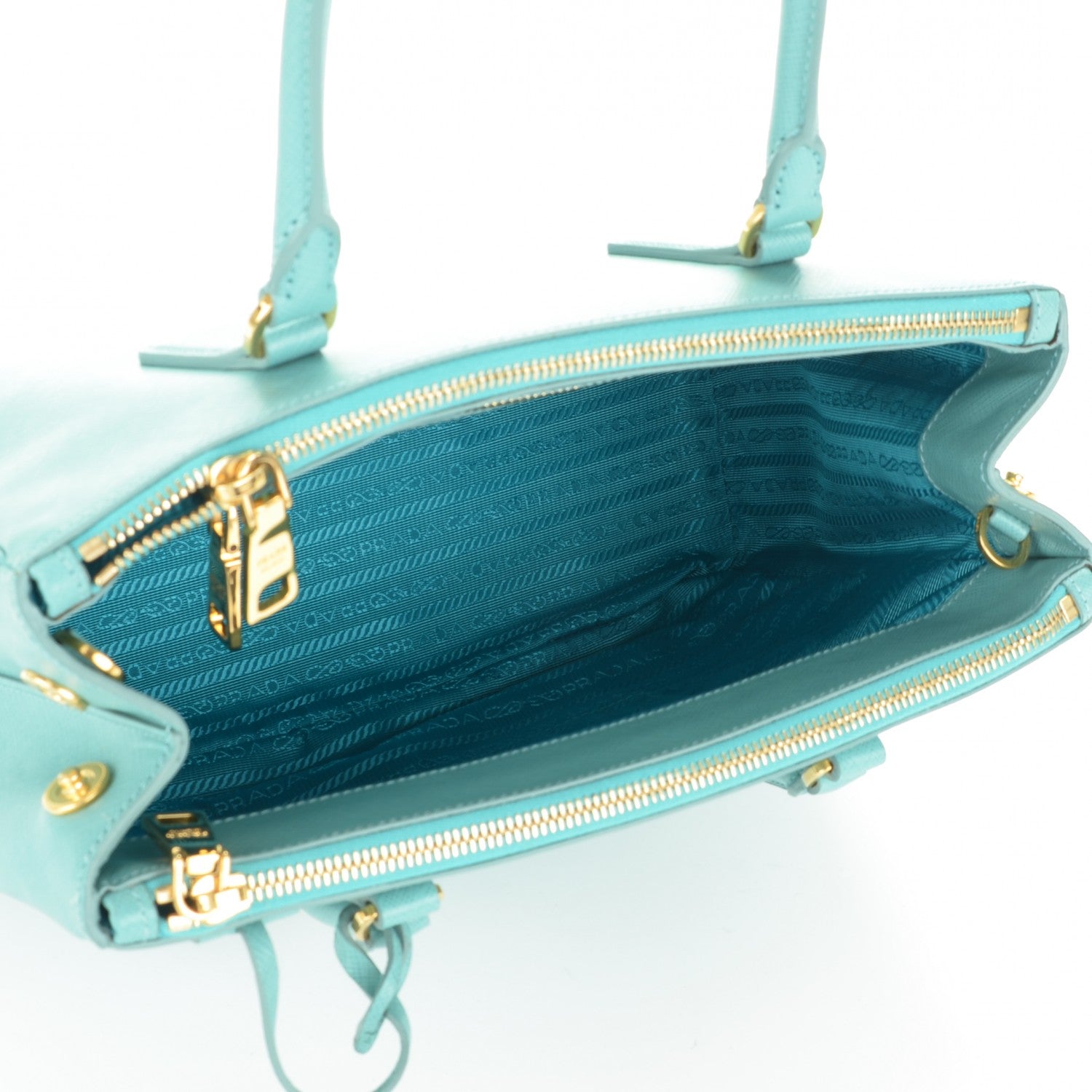 Prada Saffiano Small Galleria Double Zip Tote Anice 5 of 7