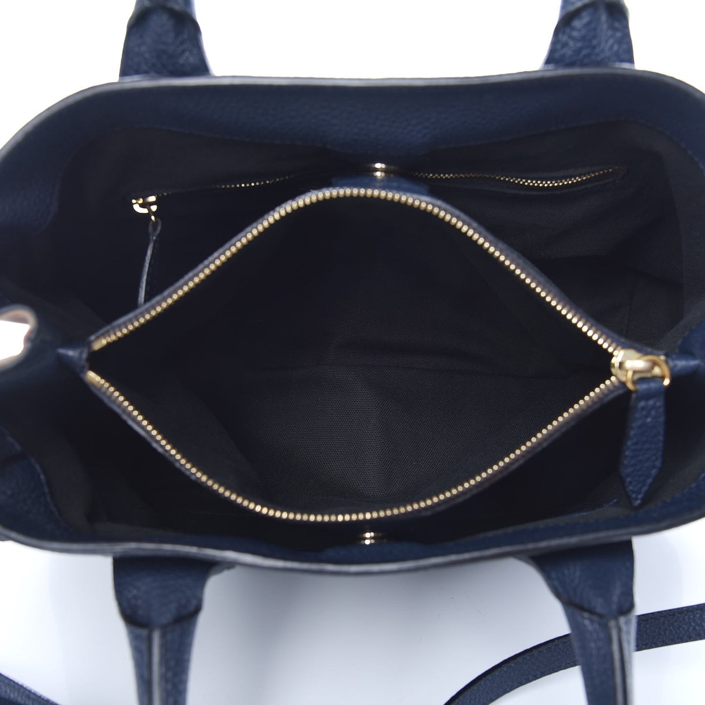 Grainy Calfskin House Check Medium Banner Tote Ink Blue