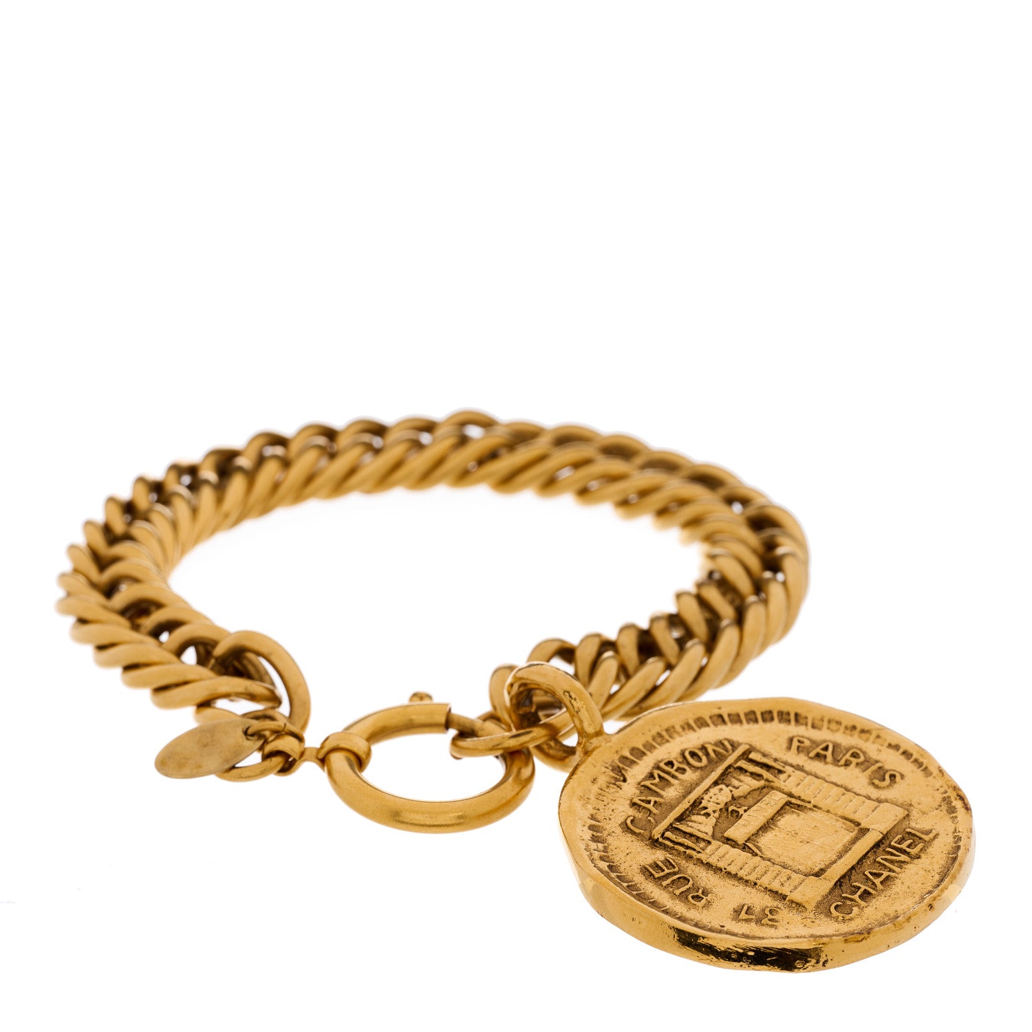 Chanel 31 Rue Cambon Paris Medallion Chain Bracelet Gold 1 of 3