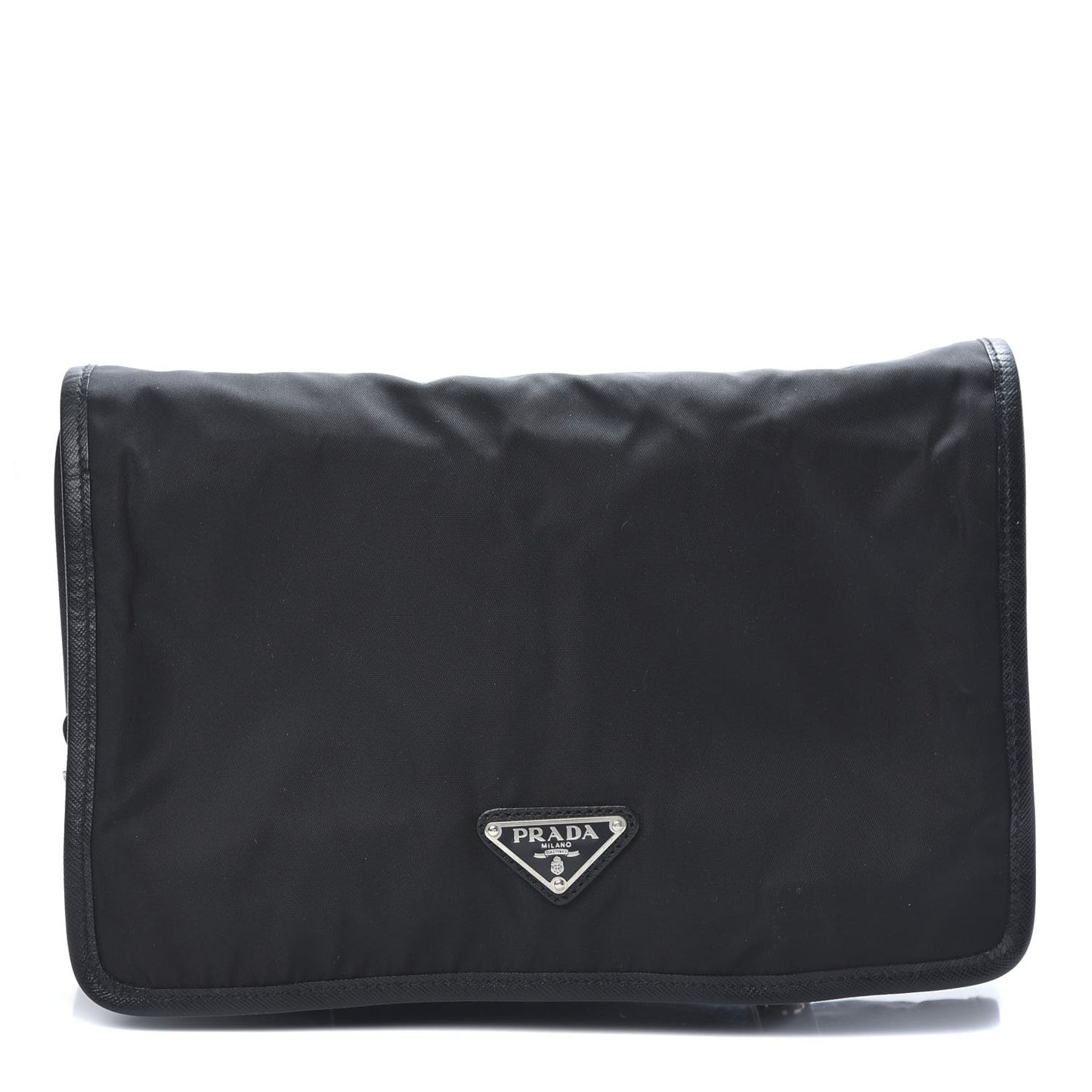 Nylon Tessuto Saffiano Travel Pouch Black
