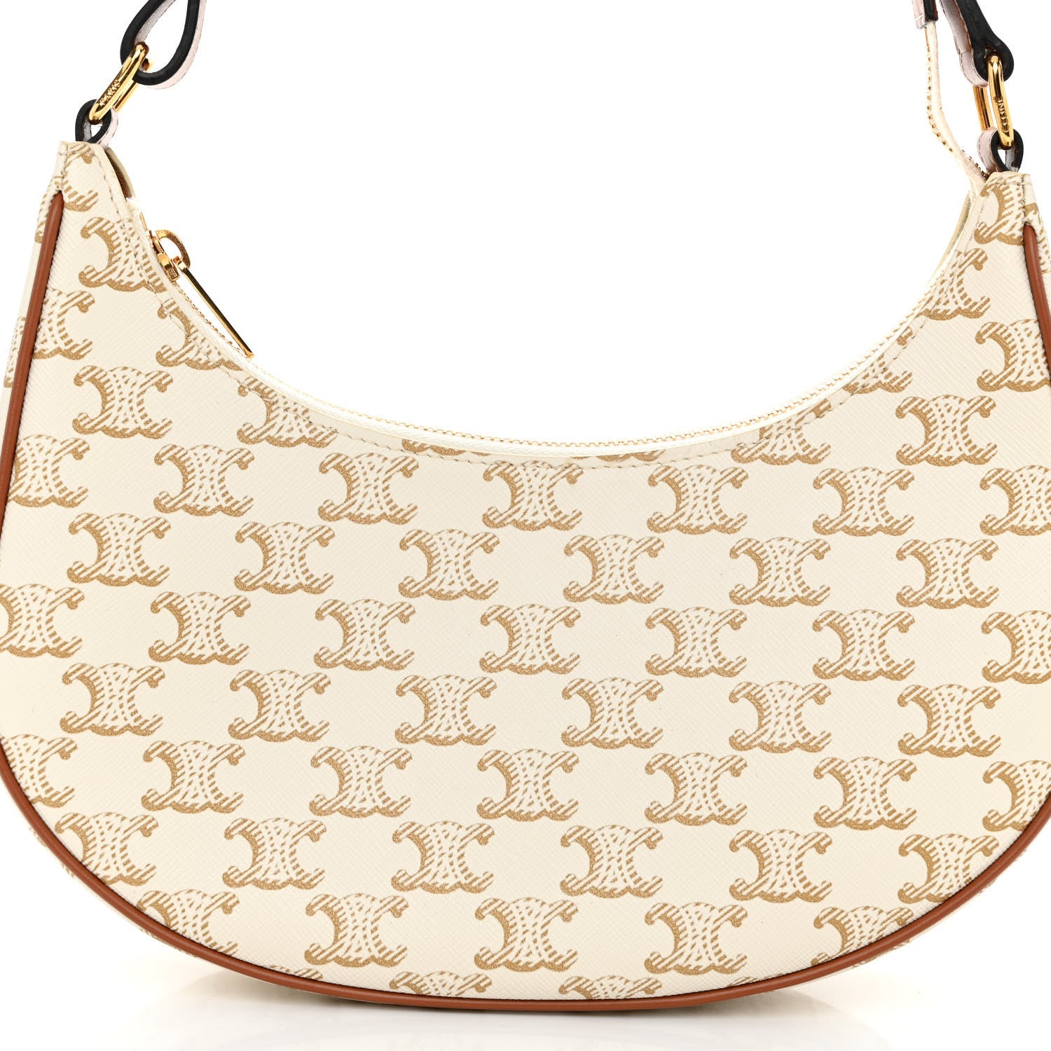Celine Canvas Calfskin Ava Triomphe Shoulder Bag White 8 of 10