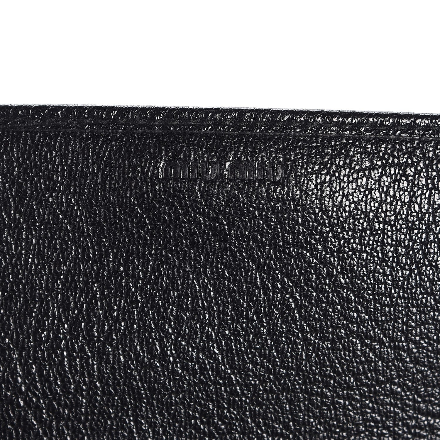 Miu Miu Goatskin Madras Wallet On Chain Black 6 of 7