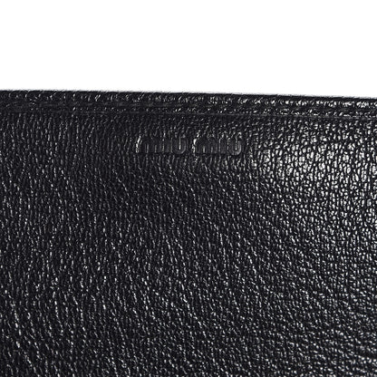 Miu Miu Goatskin Madras Wallet On Chain Black 6 of 7