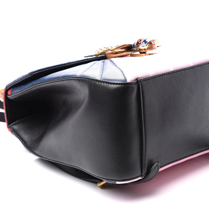 Gucci Calfskin Bamboo Trapuntata Queen Margaret Backpack Blue Agata Hibiscus Red Mystic White Sugar Pink 8 of 12