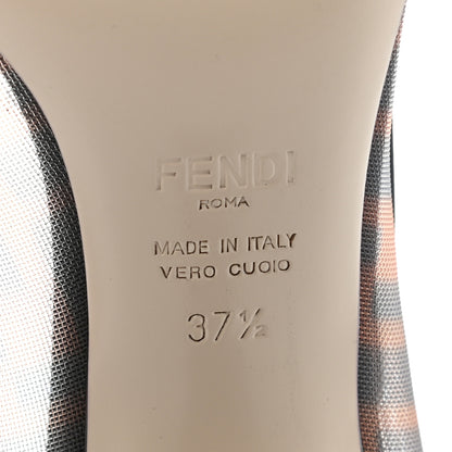 Fendi Technical Mesh Vitello Gommato FF Colibri 85mm Pumps 37.5 Tobacco Moro Black 6 of 7
