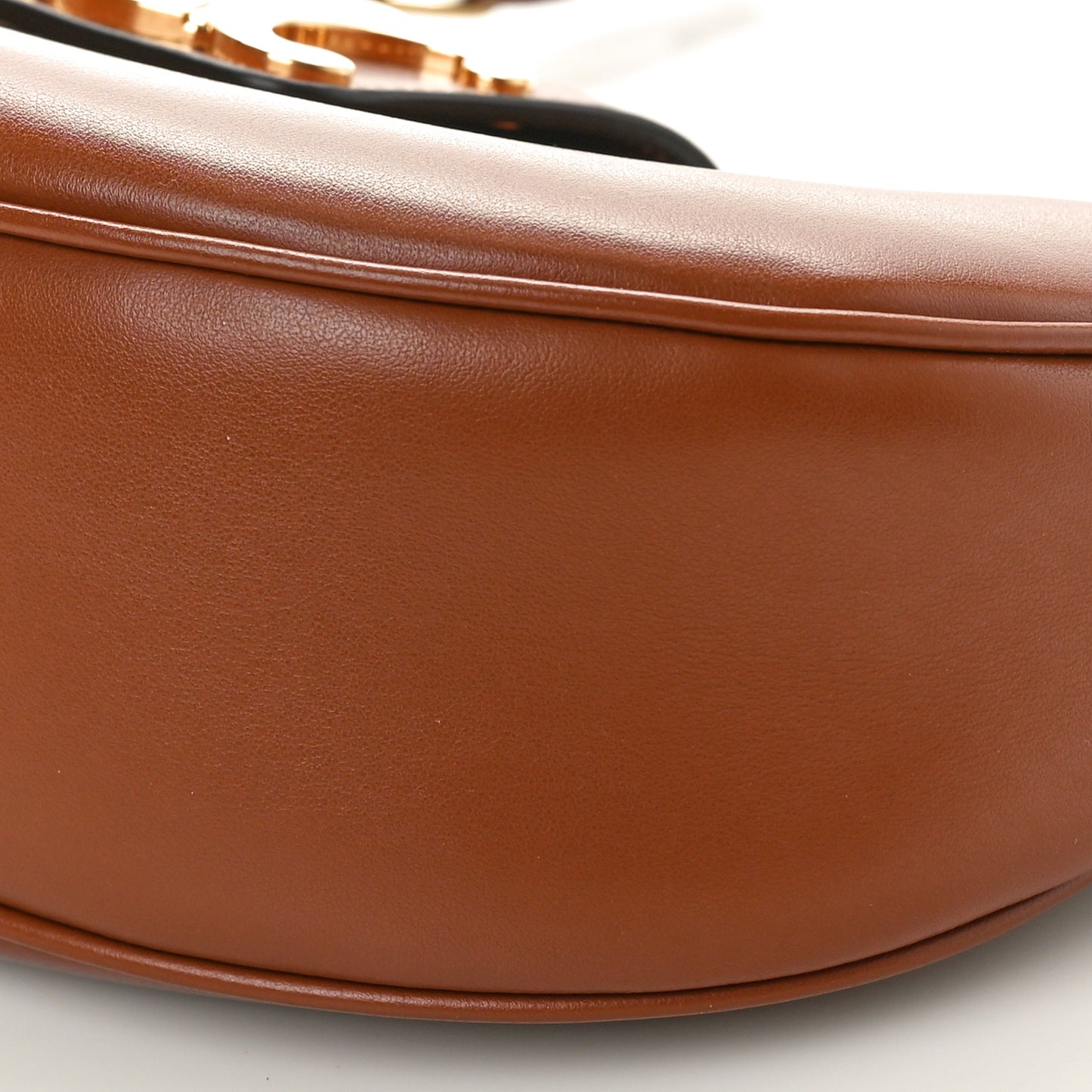 Smooth Calfskin Medium Strap Ava Triomphe Shoulder Bag Tan