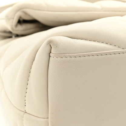 Saint Laurent Lambskin Quilted Small Loulou Puffer Monogram Chain Satchel Blanc Vintage 13 of 16
