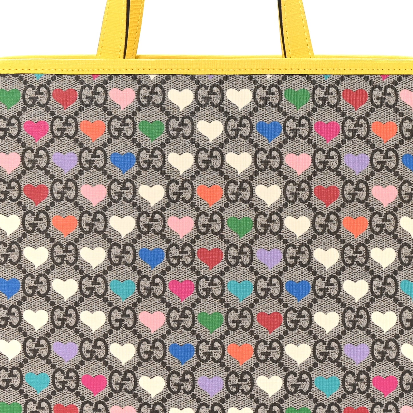 GG Supreme Monogram Hearts Childrens Tote Beige Ebony Multicolor Freesia