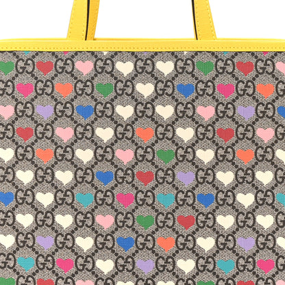 Gucci GG Supreme Monogram Hearts Childrens Tote Beige Ebony Multicolor Freesia 8 of 10