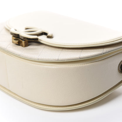 Chanel Shiny Calfskin Goatskin Quilted Small Coco Curve Messenger Flap White 7 of 12