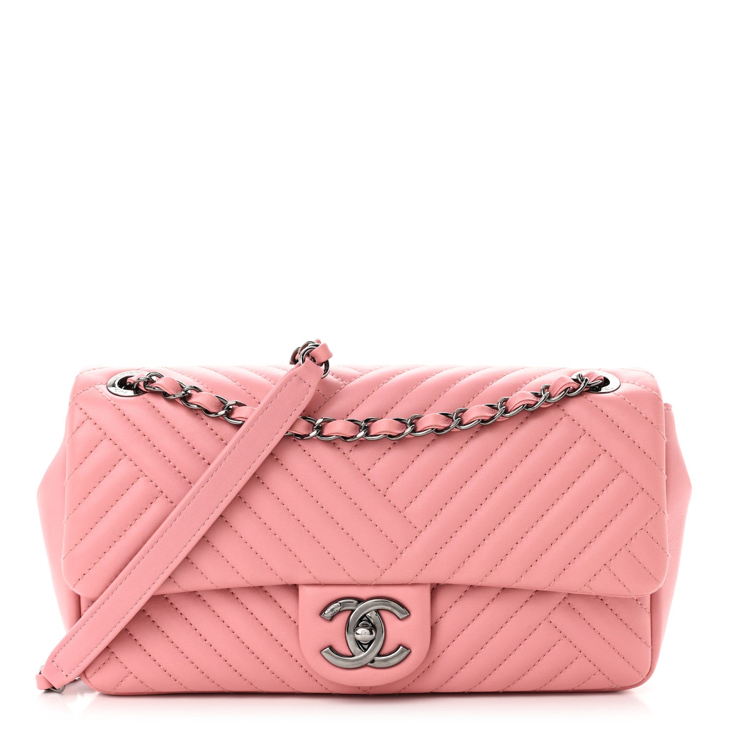 Chanel Lambskin Quilted Medium CC Crossing Flap Pink 1 of 11