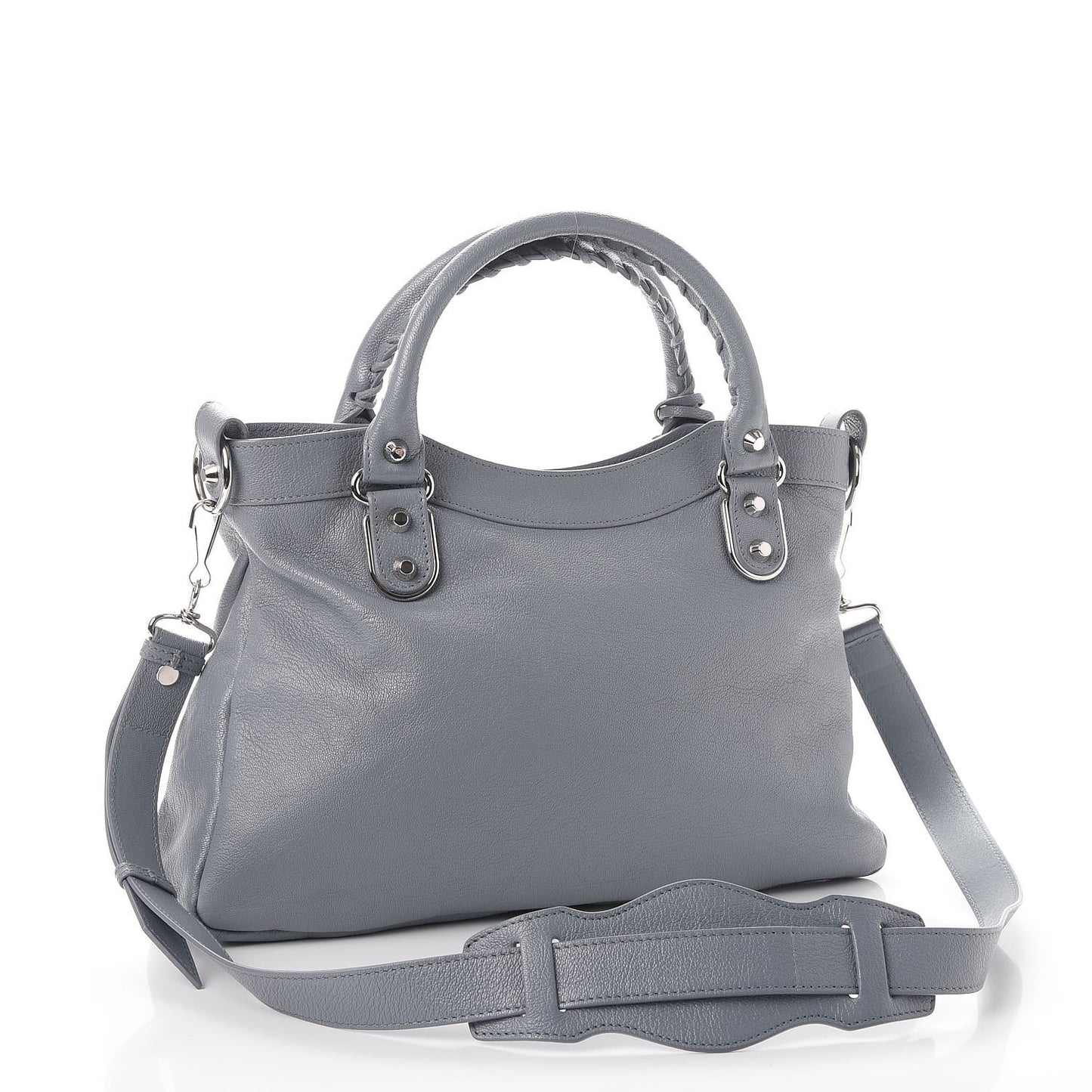 Chevre Silver Metallic Edge Hardware Town Bleu Acier