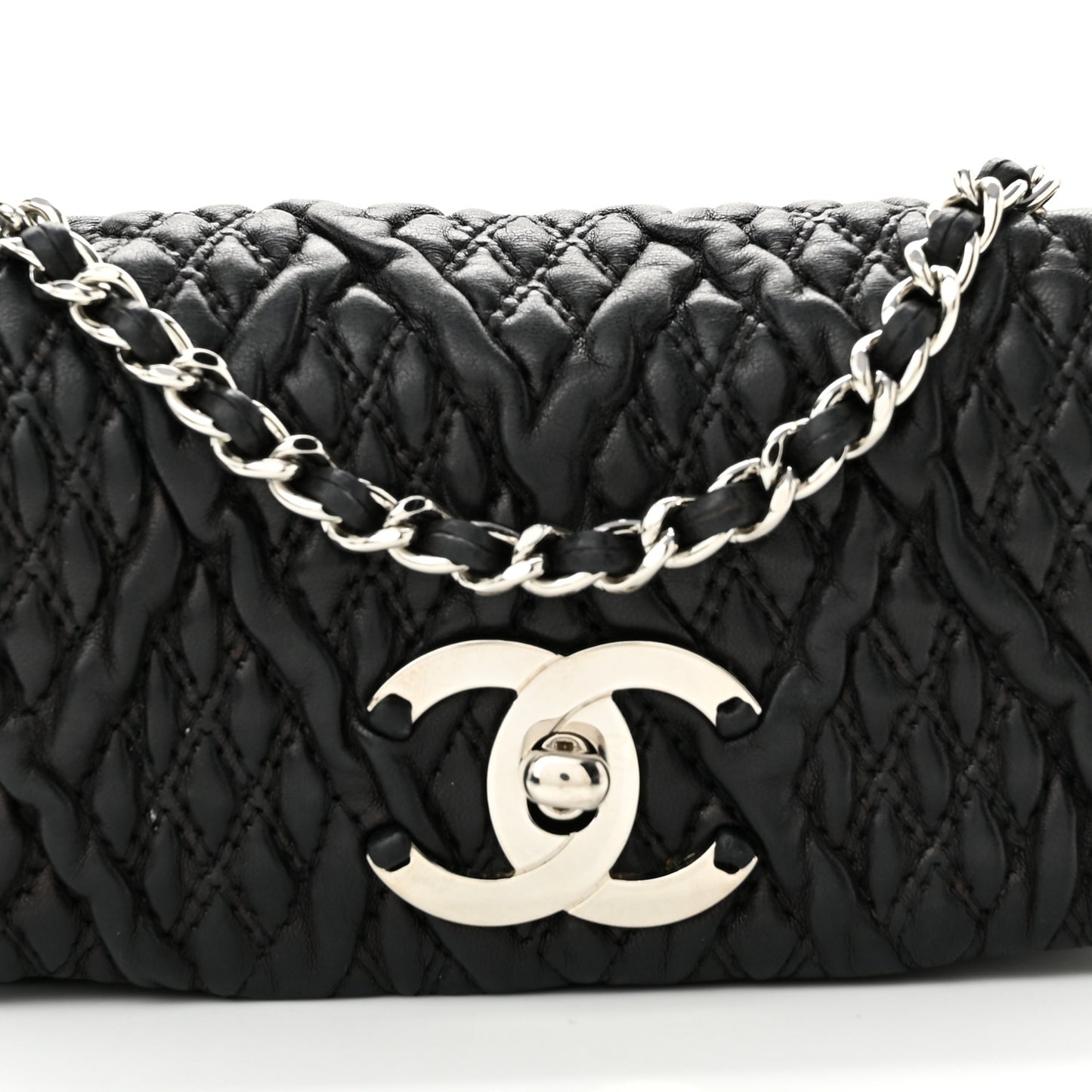 Lambskin Small Astrakan Flap Black