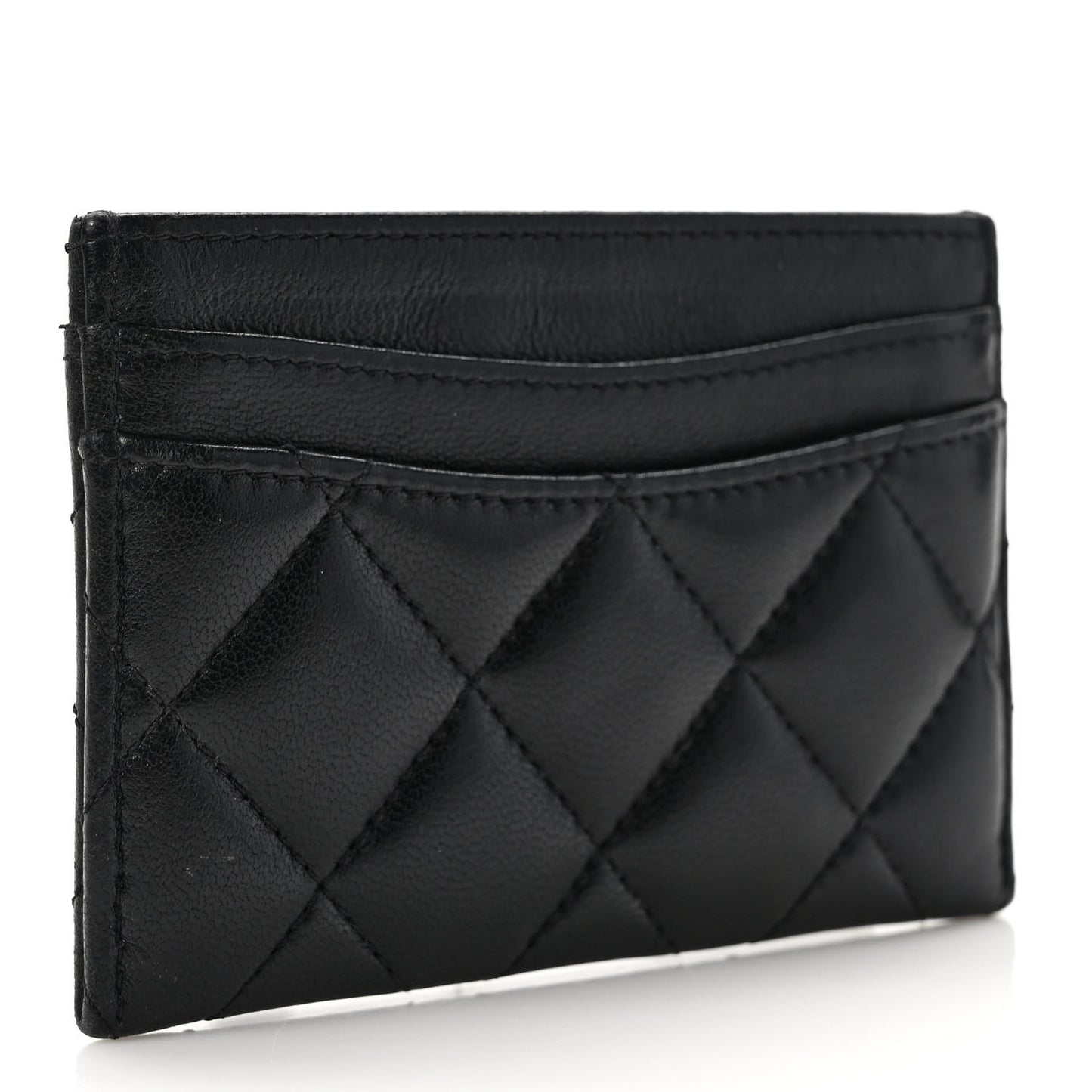 Lambskin Quilted Card Holder So Black