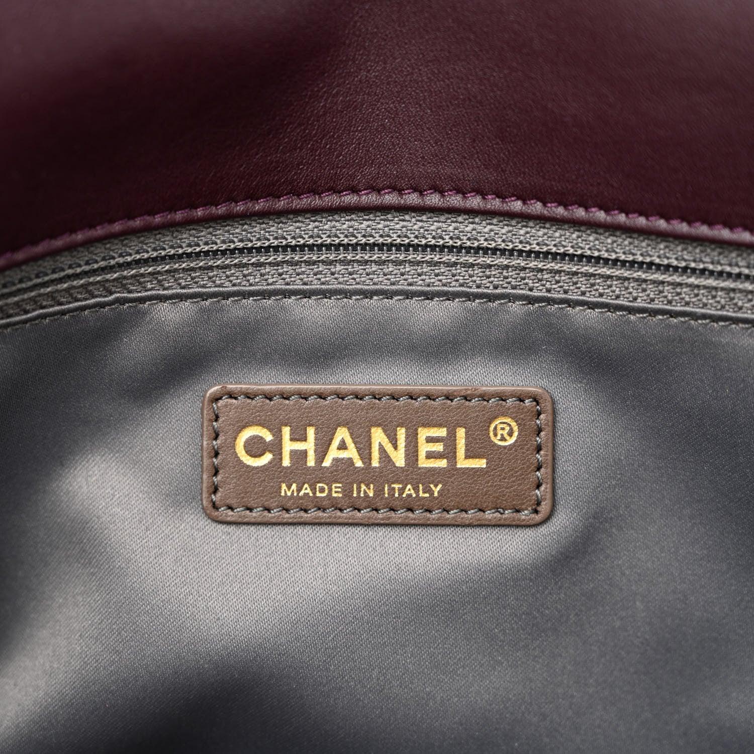 Chanel Calfskin Quilted Stitch Flap Plum 6 of 10