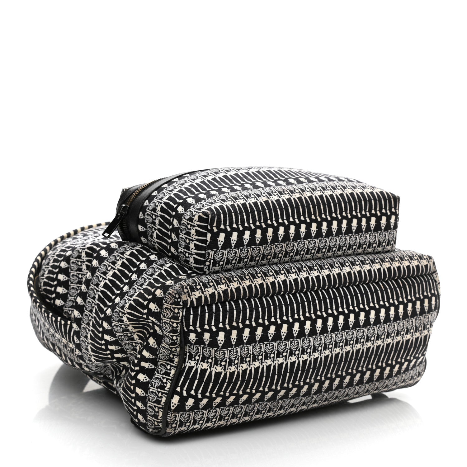 Saint Laurent Nylon City Skeleton Print Backpack Black White 3 of 10
