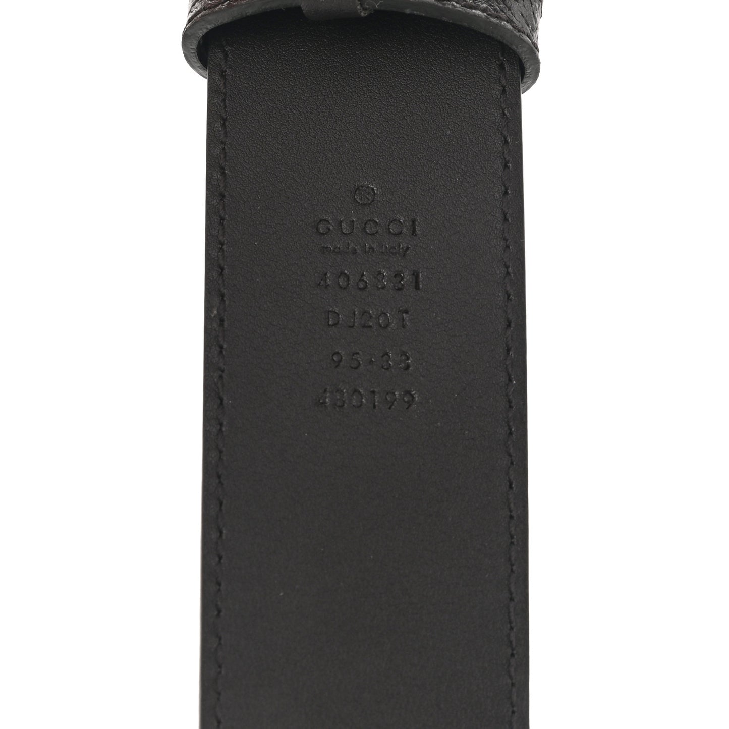 Textured Dollar Calfskin Double G 40mm Belt 95 38 Dark Cocoa